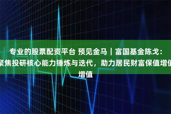 专业的股票配资平台 预见金马｜富国基金陈戈：聚焦投研核心能力锤炼与迭代，助力居民财富保值增值